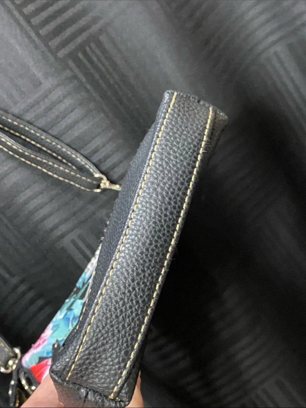 Stone Mountain Leather Floral Crossbody Wristlet black tropical